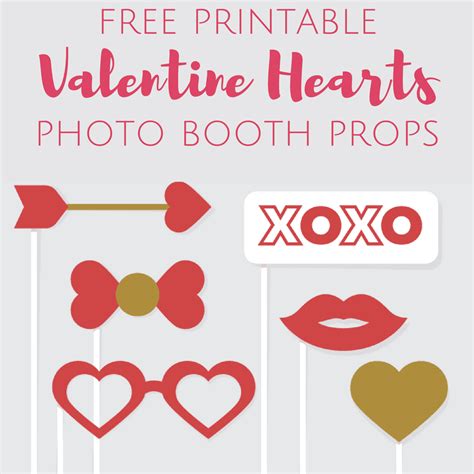 Free Printable Valentines Day Photo Booth Props