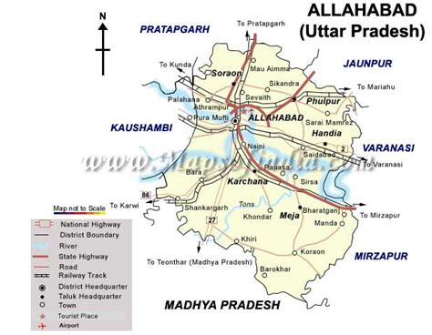 Allahabad Maps Tourist Attractions In India