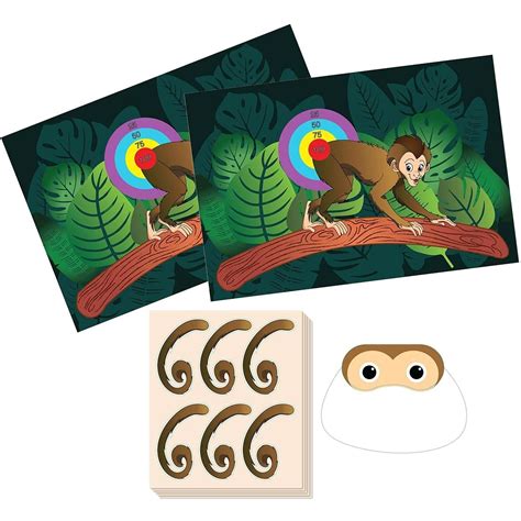 Pin The Tail On The Monkey Birthday Game Jungle Theme Party Supplies