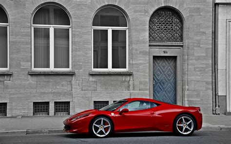 Red Ferrari 458 Italia Side View Wallpaper Car Wallpapers 53226