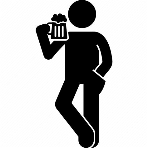 Alcoholic Drink Man Beer Person Hold Drinking Icon Download On