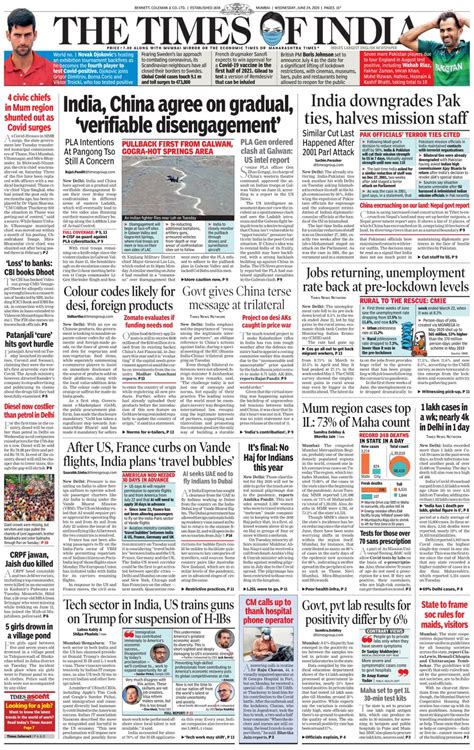 The Times of India Mumbai-June 24, 2020 Newspaper