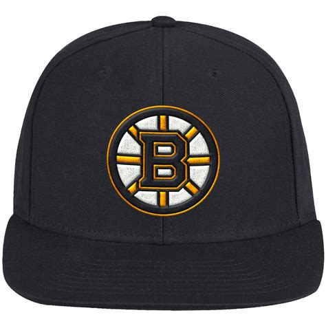 Mens Boston Bruins Adidas Black Primary Logo Snapback Hat
