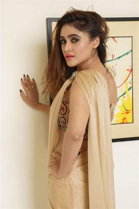 sony charishta hot saree stills aura exhibition launch