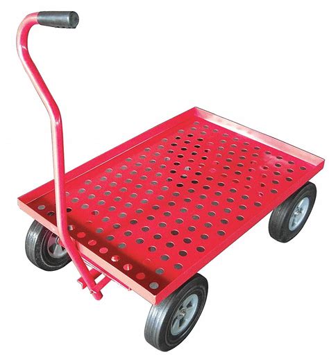1000 Lb Load Capacity Red Wagon Truck With Flow Through Lipped Metal