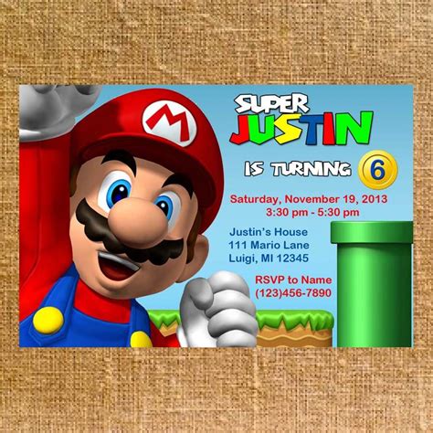 Customized Super Mario Bros Birthday Party Invite By Ck5designs1 875