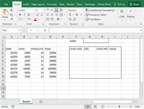 Fifo Inventory Valuation In Excel Using Data Tables How To