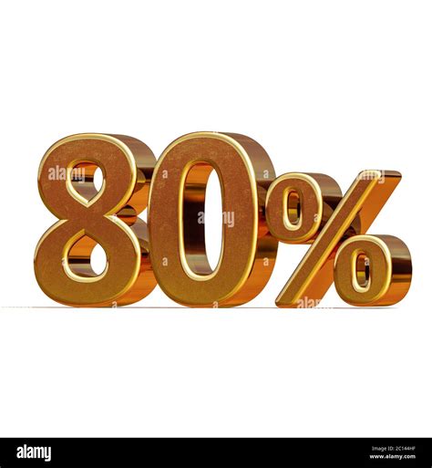 3d Gold 80 Eighty Percent Discount Sign Stock Photo Alamy