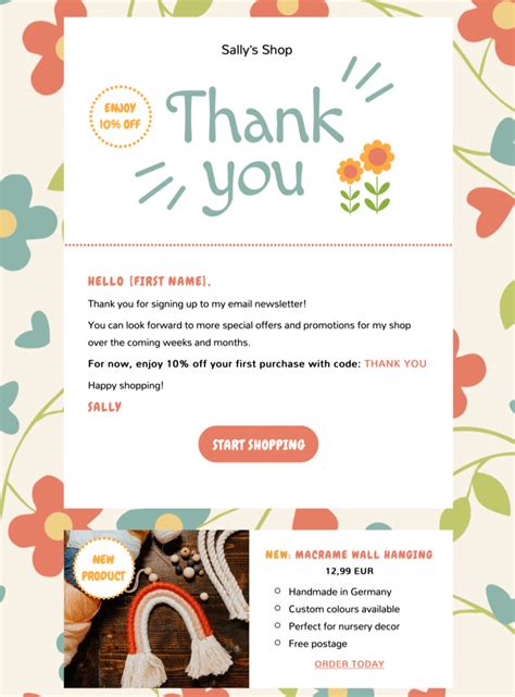 Thank You Offer Html Email Template Mail Designer Create And Send