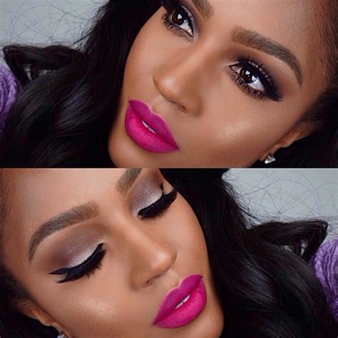 Bold Brows And Bright Lips Brownskin Hot Pink Lipsticks Lipstick