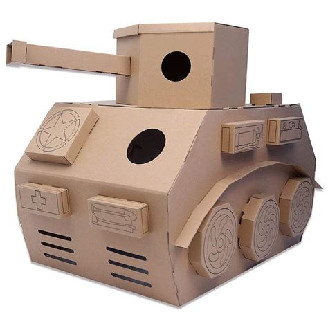 Giant Cardboard Tank Playhouse Cardboard House Toy Tanks Cardboard