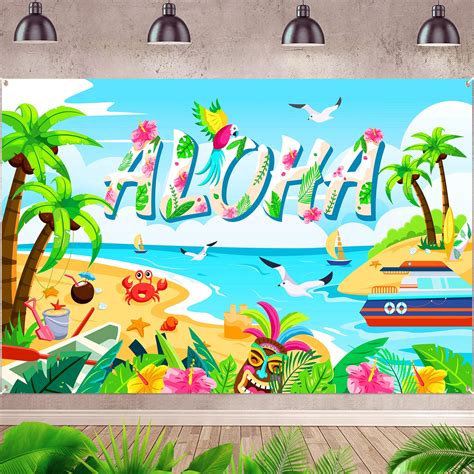 Buy Phogary Summer Beach Backdrop Hawaiian Backdrop Aloha Tropical