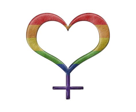 lesbian pride design rainbow colored heart shaped female gender symbol heart shaped female