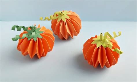 How To Make Origami Pumpkins Folding Instructions Video