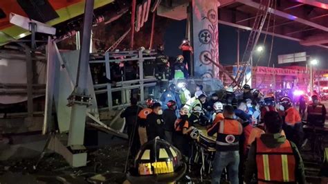 Imágenes De Dron Muestran El Lugar Del Desplome De Un Puente Del Metro En Ciudad De México Que