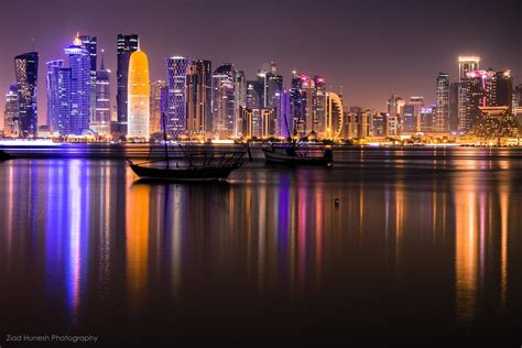 City Lights Doha Skyline Ziad Hunesh Flickr