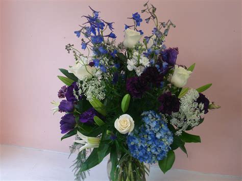 Pretty In Blue Flower Arrangement With Blue Hydrangea