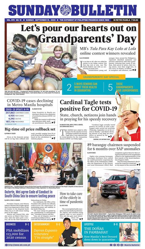 Manila Bulletin September 13 2020 Newspaper Get Your Digital