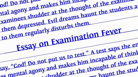 Write An Essay On Examination Fever In English Essay Writing