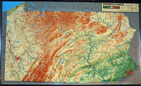 Pennsylvania Large Extreme Raised Relief Map World Maps Online