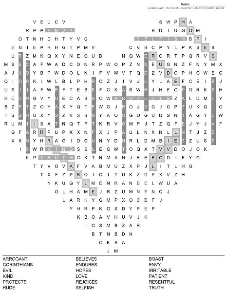 What Is Love Word Search Puzzle Kids Enjoying Jesus