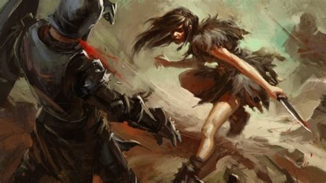 Fantasy Artwork Art Warrior Women Woman Female Battle Fighting