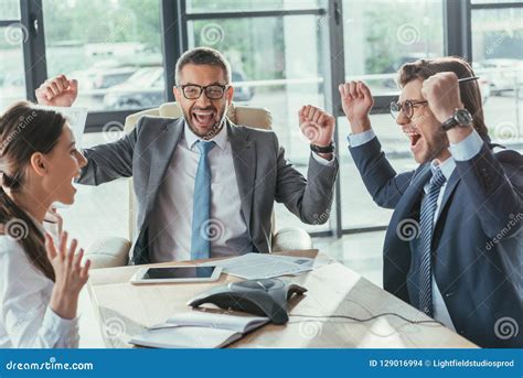Business People Celebrating Success Together Stock Photo Image Of