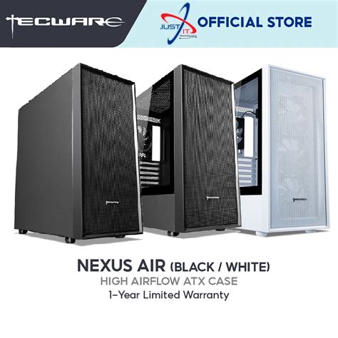 Tecware Nexus Air Tg Steel Atx Gaming Case Black White Shopee