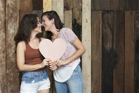 Happy Lesbian Couple High Quality People Images ~ Creative Market