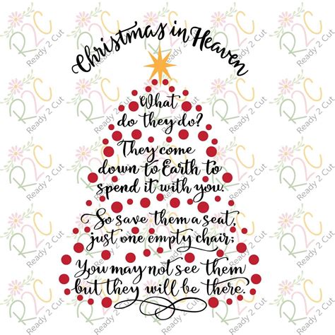 Christmas In Heaven Tree 3 Design Set Memory Decoration SVG Etsy