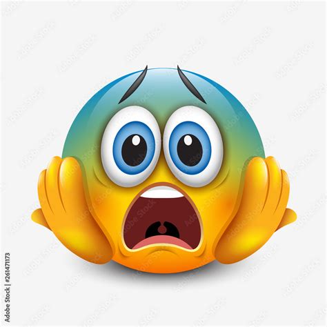 Scared Emoticon Holding Head Emoji Vector De Stock Adobe Stock