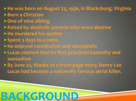 Ppt Henry Lee Lucas Powerpoint Presentation Free