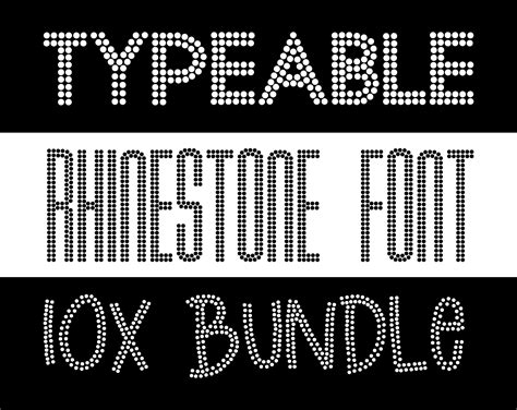 10x Typeable Rhinestone Font Bundle Rhinestone Download Etsy