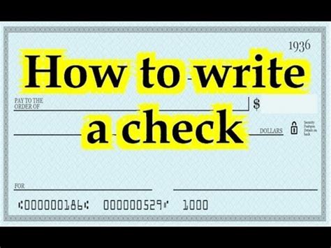 You can also just write the word cash if you don't know the person or. How to write a check - YouTube