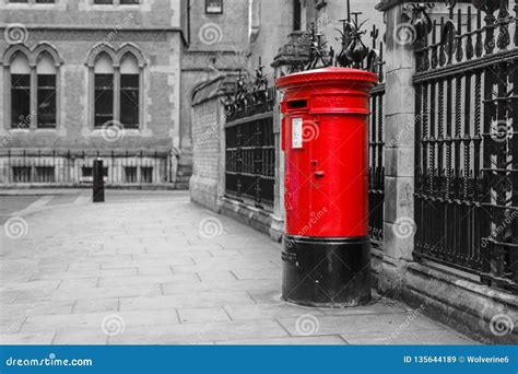 The Traditional British Red Post Box In London Stock Image Image Of