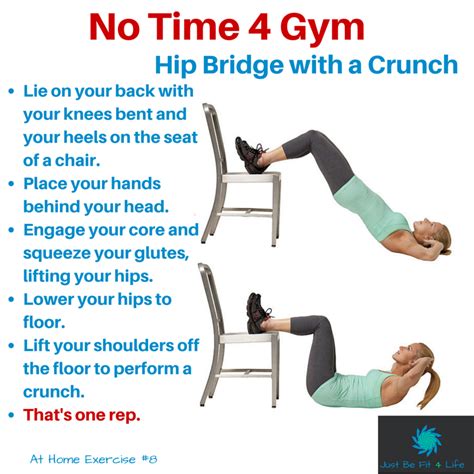 At Home Exercise 8 Hip Bridge With A Crunch Lie On Your Back With Your