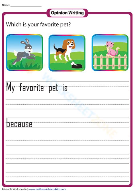 My Favorite Pet Worksheet