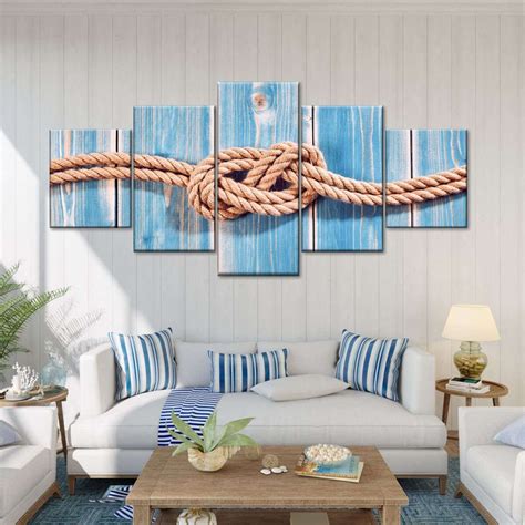 Sailor Knot Multi Panel Canvas Wall Art Nautical Decor Bedroom