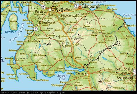 Map Of Scottish Borders Scotland Map