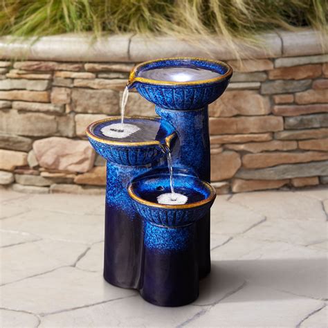 John Timberland Modern Outdoor Floor Water Fountain With Light Led 26 3