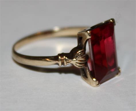 RESERVED For KARIS Antique Victorian Synthetic Ruby Ring 10K Etsy