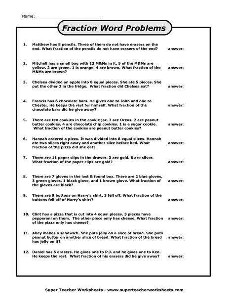 The problems on this worksheet include word problems phrased as questions, such as: adding fractions word problems worksheet | Worksheets Free Download