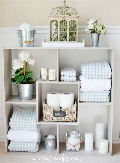 This type of wall décor will definitely be handy when you have a small bathroom or you have a quite limited space in the bathroom. Sauder Bathroom Shelves - U Create