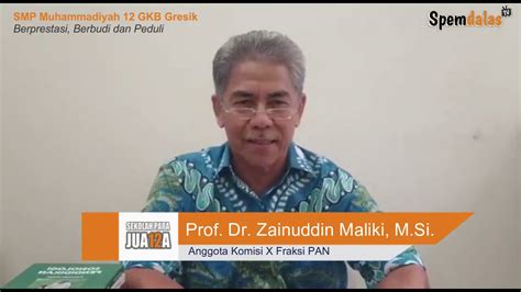 Ucapan Milad Spemdalas Ke 19 Dari Prof Dr Zainuddin Maliki Msi
