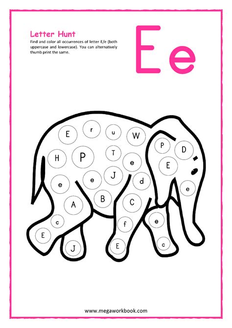 Printable Letter E Activities
