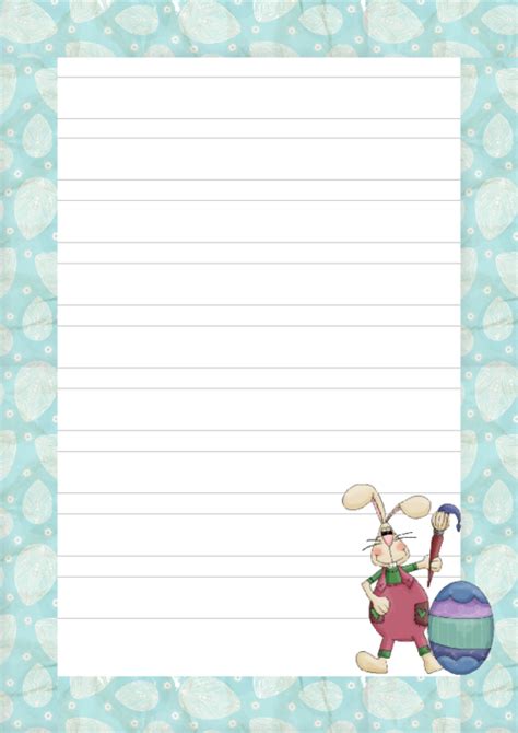 Free printable printables editable happy easter day art greeting card wall art poster eggs, egg,cute white easter bunny clipart hand drawn easter eggs decor idea ideas kids party craft polka dot #free #printables #freeprintable #diy #handdraw #freebies #forgirl #bunny #easter #freebies for kids. Easter Bunny Writing Paper Printable - KidsPressMagazine.com
