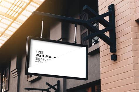 21 Attractive Free Wall Signage Mockup Psd Design Template