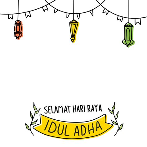 Template Of Selamat Hari Raya Idul Adha With Hand Drawn Element Hari