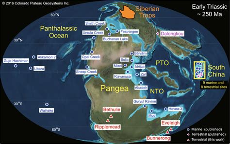 Global Paleogeography Of The Early Triassic ~250 Ma Adapted From Ron