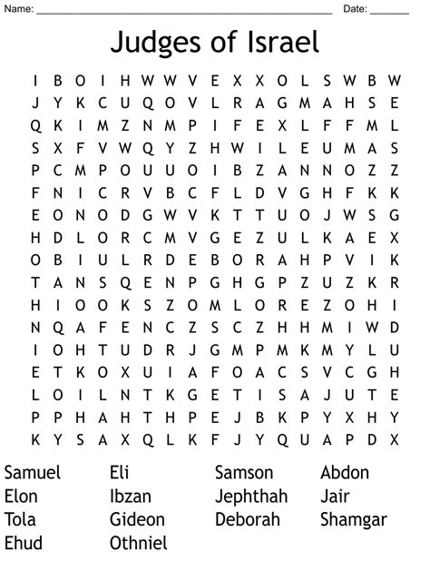 Judges Word Search Wordmint